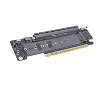 Plyisty Tarjeta Adaptadora Dual M.2 NVMe PCIe 5.0 X16 con Bifurcación, Compatible con SSD Mkey 2230, 2242, 2260, 2280 y 22110, Compatible con U.2, División X8, X4 y X4