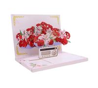 Plyisty Tarjeta Emergente 3D, Tarjeta de Felicitación de Escultura Floral con Grabación de Voz, Recuerdo para Cumpleaños, Aniversario, Día de la Madre, Material ABS, Posee una Foto de