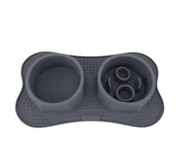 Plyisty Tazones de Alimentación de Gatos, Doble Set de Mata Casta de Perro Silicona de Silicona para Casa para el Hogar (S)