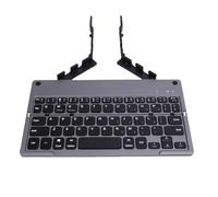 Plyisty Teclado Bluetooth Plegable, Pequeño, Silencioso, Plegable, Portátil, Ligero, Recargable, de Bolsillo, Teclado Compacto con Soporte para Portátiles, Tabletas y Teléfonos (Gray)