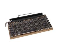Plyisty Teclado Mecánico 5.0, 83 Teclas Teclado Inalámbrico Teclado Retro de Máquina de Escribir para Juegos de Trabajo Y Estudio, Interfaz Micro USB, Compatible con 10, para iOS Y