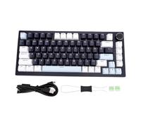 Plyisty Teclado Mecánico Inalámbrico, Diseño 75%, Teclado para Juegos Retroiluminado RGB de 81 Teclas con Interruptor Azul Pom, para PC Portátil (Azul Oscuro y Negro)