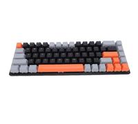 Plyisty Teclado Mecánico para Juegos, 68 Teclas, Retroiluminación RGB, con Cable, USB, Interruptor Azul, Teclado Compacto del 60 por Ciento, con Diseño Ergonómico y Teclas sin Conflicto (Naranja