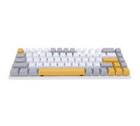 Plyisty Teclado Mecánico para Juegos, 68 Teclas, Retroiluminación RGB, con Cable, USB, Interruptor Azul, Teclado Compacto del 60 por Ciento, con Diseño Ergonómico y Teclas sin Conflicto (Amarillo