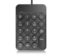 Plyisty Teclado Numérico con Cable USB, Teclado Numérico De 19 Teclas con Teclas Redondas, Base Antideslizante, Diseño Ergonómico para Contables Fiscales, Cálculos, Oficina, Viajes