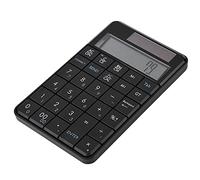 Plyisty Teclado Numérico USB Inalámbrico 2.4g, Mini Teclado Numérico Portátil 2 en 1 con Pantalla LCD y Receptor USB y Función de Calculador, Compatible con Energía Solar Pilas AAAA AAA