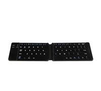 Plyisty Teclado Plegable, Teclado Plegable Portátil de Modo Dual con Cable Inalámbrico Bluetooth Recargable con Mecanismo de Tecla Silencioso, para Teléfono Inteligente, Tableta y (Black)