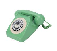 Plyisty Teléfono con Botón Pulsador Vintage, Teléfono Fijo Retro con Conector RJ11, Botón de Rellamada, de Escritorio con Cable para Casa y Oficina (Verde Oscuro)