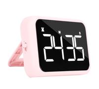 Plyisty Temporizador Digital, Pantalla LED Grande de 4 Pulgadas, Cuenta Regresiva/conteo, 3 Niveles Volumen, 3 Brillo, Temporizador Magnético Recargable para Cocina, Aula, Gimnasio (Pink)