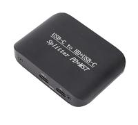 Plyisty Tipo C a HD Splitter 4K 60Hz Adaptador Multimedia USB C para PC Portátil, Salida de Señal Doble, Carga PD, Carcasa de Hierro, Enchufe y Reproducción