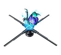 Plyisty Ventilador Holográfico 3D de 20,5", con Resolución 2000x1228, Proyector LED para Publicidad, Control de Aplicaciones/WiFi, Empalme Multidispositivo, para Bar/Tienda/Evento (Enchufe de la UE)