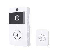 Plyisty Video Toildebell, 2.4g WiFi Wireless Toilmell Camera, Audio Dos Vías, Cambio Voz, Detección Humana PIR, Visón Nocturno, Almacenamiento Local, Vista Telefónica, 3600 MAh
