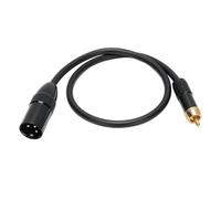 Plyisty XLR Macho a Cable AV Core de Cobre Premium 3 Pin XLR a AV Phono Plug Cable para Profesionales de Sonido Black 0.5m Longitud