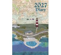 Plymouth Hoe and Lido Devon A6 2027 pocket diary daily planner journal - coastal nautical designs sewn onto old sea charts maps | Week to view