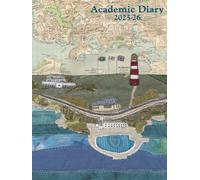 Plymouth Hoe & Lido A4 academic mid year diary planner 2025/26 - coastal nautical designs sewn onto old sea charts maps