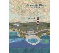 Plymouth Hoe & Lido A4 academic mid year diary planner 2025/26 - coastal nautical designs sewn onto old sea charts maps
