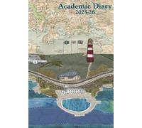 Plymouth Hoe & Lido A5 academic mid year diary planner 2025/26 - coastal nautical designs sewn onto old sea charts maps