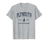 Plymouth New Hampshire NH Vintage Athletic Navy Deportes Desig Camiseta