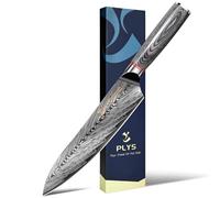 Plys Cuchillo de Cocina negro, Cuchillo Afilado Profesional: Cuchillo Recubierto de Titanio Japonés, Cuchillo de Cocina de Acero Inoxidable, Mango de Madera