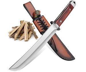 Plys Cuchillo de Supervivencia: Machete Afilado,Cuchillo de Caza,de 5 mm de Grosor,Con Funda,Adecuado Para Sobrevivir en La Jungla y Acampar,Regalos Para Hombres