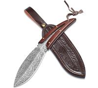 Plys Cuchillo Supervivencia Camping Cuchillos Caza: Bushcraft Cuchillo Multiusos Vaina de Cuero