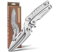 Plys Tijeras Cocina Acero Inoxidable: Profesionales Tijeras para Cortar y Separar Huesos Hogar Tijera para Cortar Carne, Huesos De Pollo, Pescado y Verduras Plata