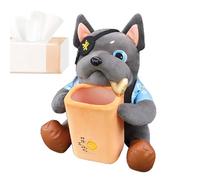 Plysch Dog Car Tissue Box Cesta - Doggie Car Tissue Box 2 en 1 | de tela dulce para coche, de tela animal creativa, organizador decorativo para fabricantes de automóviles, perro