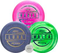 PM ESP - Juego de tres discos de golf Hades, Malta, Luna, varios colores y láminas, los pesos varían