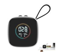 Pm2.5 Detector, Air Quality Monitor Portable Small with Strap Indoor Led Display, Multipurpose Home Humidity Tester for Bedrooms Living Areas, 4.33x3.9x2.52 inches
