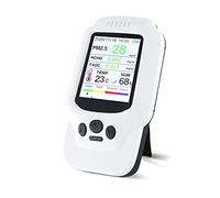 Pm2.5 Formaldehyde Tester, 8 in 1 Portable Air Quality Monitor, Air Tester Kit For Hcho,Tvoc,Pm2.5/1.0/10,Temperature,Humidity,Aqi, HUANGHAIQIU