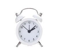 Pm2N4o6qRs Despertador Reloj Despertador de Doble Campana - Alarma Fuerte Aspecto Vintage Sin tictac analógico con Pilas Ideal for decoración del Dormitorio y hogar(Blanco)