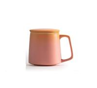 Pm2N4o6qRs Taza de café Juego de 1 taza café con degradado, filtro separador agua cerámica for té tapa, capacidad 350 ml, for oficina, hombres y mujeres(Pink)