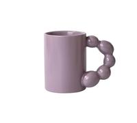 Pm2N4o6qRs Taza de café Taza de café cerámica sencilla, gran capacidad, con asa cuentas, color liso y cuerpo recto(Purple)