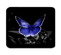 PM389 Hermosa Retro Crystal Purple Flying Butterfly y Flower Fantasy Art Pattern Design Mejor Regalo Unique Custom Rectángulo Mouse Pad, Juego de Mouse Pad de ratón Antideslizante Mouse Pad de ratón