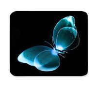 PM442 Hermosa Vintage Crystal Blue Flying Butterfly y Flor Fantasy Art Pattern Design Mejor Regalo Unique Custom Rectángulo Mouse Pad, Gaming Alfombra de ratón Antideslizante Mouse Pad de ratón