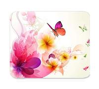 PM504 Hermosa Vintage Crystal Blue Flying Butterfly y flor Fantasy Art Pattern Design Mejor regalo Unique Custom Rectángulo Mouse Pad, Gaming Alfombra de ratón antideslizante Alfombrilla de ratón