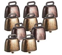 Pmandgk 10 campanas de latón pequeñas para pastoreo de oveja, cencerro retro para caballos y ovejas, pastoreo de cobre, campanas de vaca