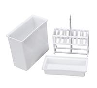 Pmandgk 2 en 1 blanco 24 piezas de microscopio diapositivas de tinción estante conjunto