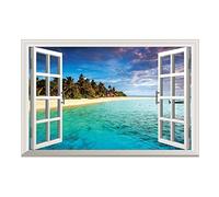 Pmandgk 3D océano vista mar mural ventana decoración del hogar pegatinas imagen habitación arte