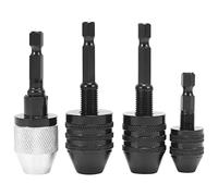 Pmandgk 4 unidades de adaptadores de cambio de mandril, de conversión para portabrocas sin llave, portabrocas, adaptador de taladro 1/4, 1/8, 1/16