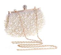 Pmandgk Bolso Clutch De La Boda De Noche Bolsa De Perla Bolsa De Cena De Vestir Monedero Pequeño Bolso De De Blanco