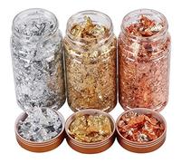 Pmandgk Copos de lámina dorada para moldes de resina, 3 de copos de lámina de metal para pintar artesanías, arte de uñas