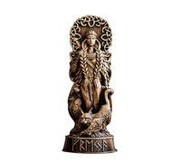 Pmandgk Estatua de Freyja Freya Dioses NóRdicos Tallado Altar Pagano Asatru Dios Vikingo Escultura de Diosas Panteones Escandinavos-A