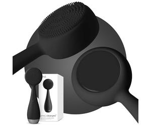PMD Clean Pro OB - Dispositivo de limpieza facial inteligente con cepillo de silicona y gema de obsidiana ActiveWarmth masajeador antienvejecimiento - Impermeable - Vibración SonicGlow - Limpia poros
