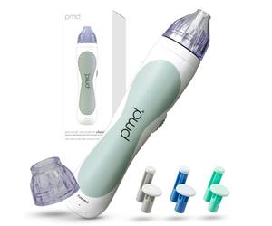 PMD Personal Microderm Classic - Máquina de microdermoabrasión casera con kit para rostro y cuerpo - Cristales exfoliantes y succión al vacío para lucir una piel fresca y radiante - Gris.