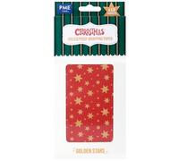 PME 12 Papeles Encerados para Envoltura Navideña - Estrellas Doradas