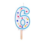 PME CA066 Número Vela, Cera, Azul, Grande 6.3cm