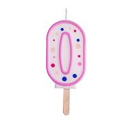 PME CA080 Número Vela, Cera, Rosa, Grande 6.3cm