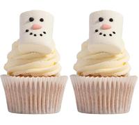 PME Cake Pack de Malvaviscos Muñeco de Nieve de Navidad | 12 Topper Festivos para Cupcakes, Tartas y Dulces de Invierno | (102g / 3.6oz) (Paquete de 2)