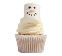 PME Cake Pack de Malvaviscos Muñeco de Nieve de Navidad | 12 Topper Festivos para Cupcakes, Tartas y Dulces de Invierno | (102g / 3.6oz)